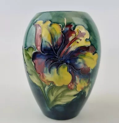 Buy Vintage Moorcroft Pottery Hibiscus Pattern Vase 12.5cm High • 195£