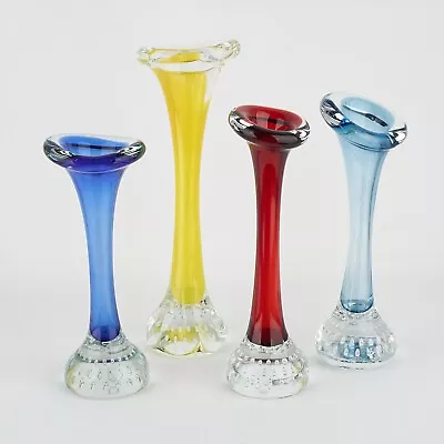 Buy Set Of Four Vintage Aseda Swedish Art Glass Bone Or Jack In The Pulpit Vases • 39£