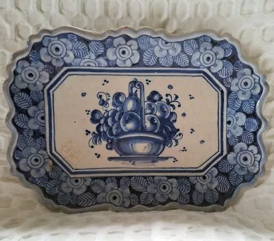 Buy Lufeco Pintado A Mano Crackle Glazed Decorative Blue Ware Plate • 15£