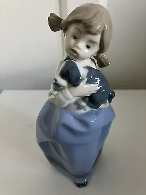 Buy NAO By Lladro 1029 Retired Girl Holding A Puppy Dog No Box  Please Look • 8£