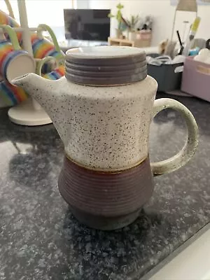 Buy Vintage Purbeck Pottery ‘Portland’ Coffee Pot With Lid Purple Grey Mottled  • 29.99£