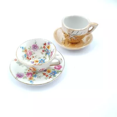 Buy Vintage EB Foley Miniature Teacup Saucer Bone China Handpainted & Lustre Set  • 23.70£