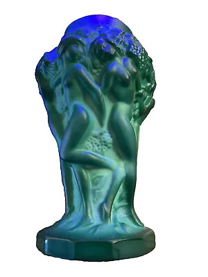 Buy A Stunning Art Deco  1930s H. Hoffmann ( Lalique)  Green Glass Vase. • 174.50£