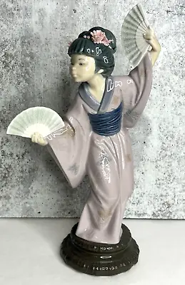 Buy Vintage Lladro Asian Geisha Japanese Porcelain Figure With Fans #4991 • 71.39£