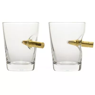 Buy Boxed Set Of Two 60ml Crystal Take The Shot Glasses With A Rifle Shooting Bullet • 17.99£