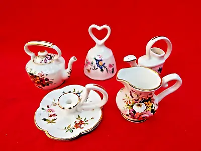 Buy HAMMERSLEY Miniature 5 Ornaments - Kettle Candle Holder Watering Can Bell Jug • 13.99£