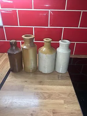 Buy 4 Salt Glazed Stoneware Pots Antique Collectibles  • 10£