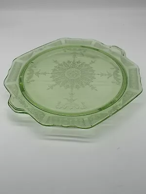 Buy Anchor Hocking Princess Green Sandwich/Serving Plate Glass VTG Depression Glass • 34.83£