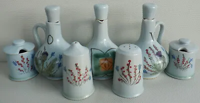 Buy BUCHAN Vintage Ceramic Scotland Salt & Pepper, Mustard Pots, Olive, Vinegar Jugs • 19.95£