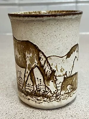 Buy Vintage Dunoon Ceramics Scotland Coffee Mug Horses  3 7/8  Tall X 2 7/8  D • 13.50£