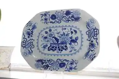 Buy Antique Platter Blue & White Canton Opaque China Elkin Knight And Bridgewood • 172.93£