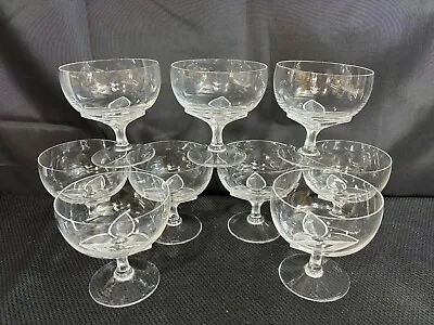 Buy Set Of 9 ~ Rosenthal  IRIS  Frosted Stem ~ Crystal Champagne Glass ~ 4 1/4  Tall • 69.32£