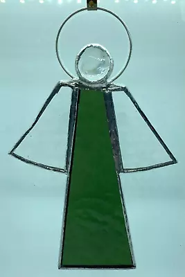 Buy F505 Stained Glass Suncatcher Hanging Angel Christmas 15cm Green Clear • 8.50£