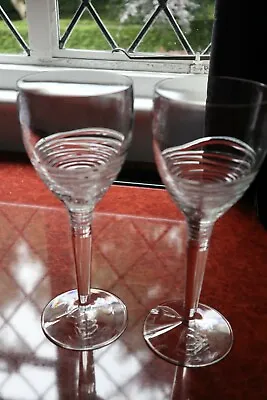 Buy 2 Stuart Crystal  Strata  Wine Glasses By Jasper Conran Pristine Condition 10   • 120£