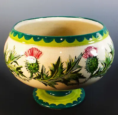 Buy STUNNING, RARE, EARLY WEMYSS POTTERY HAND PAINTED THISTLE BOWL On A FOOT • 475£