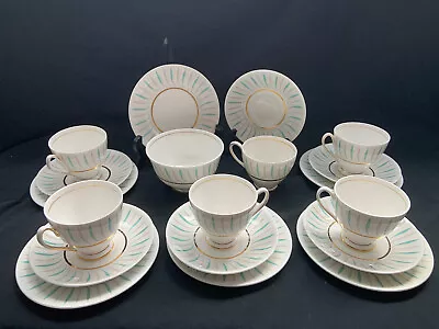 Buy Queen Anne 'Caprice' Tea Set - 6 Trios And Sugar Bowl • 17.50£