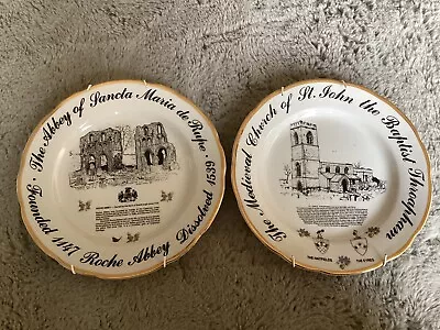 Buy Pear Tree Pottery 2 X Display Plates & Mounts Roche Abbey & St John’s Throapham • 10£