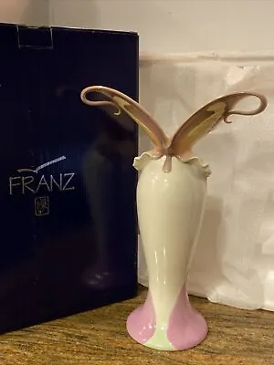 Buy Franz Porcelain Butterfly Vase XP1692 Collection 15” Tall New In Box By Jen Woo • 151.85£