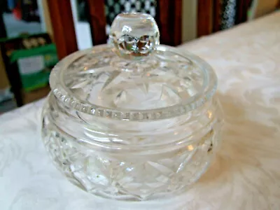 Buy Vintage Cut Glass Lidded Tidy Jar • 5£