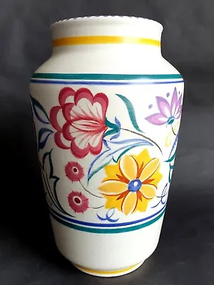 Buy Vintage Poole Pottery CS Pattern Hand Painted 22.5cm Vase, Shape 595, 1950's • 12.99£