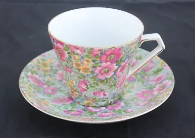 Buy Lord Nelson Ware   Briar Rose   Chintz England Teacup & Saucer Green  • 18.93£