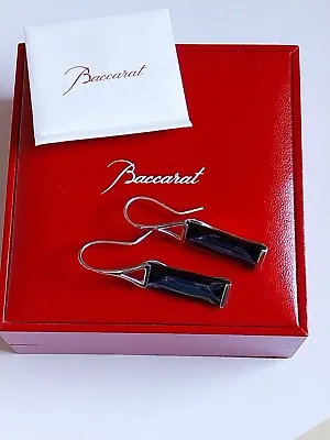Buy Baccarat Sterling Silver Sapphire Glass Crystal Drop Earrings In Original Box  • 49.99£