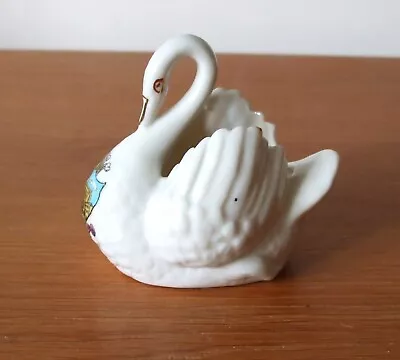 Buy Victoria China Crested Ware Swan Carrying The Crest For Holywell • 1.20£