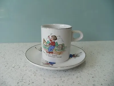 Buy OLD VINTAGE NURSERY WARE CUP & SAUCER RIDE A COCK HORSE TO BANBURY CROSS C.1920s • 9.99£