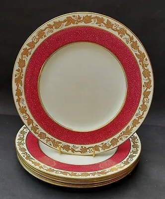 Buy Six Bone China Wedgwood Whitehall Ruby Luncheon Plates • 40£