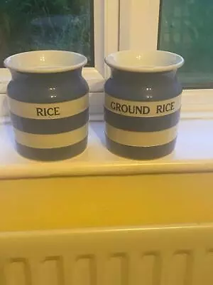 Buy Pair Of T G Green Storage Jars - Rice & Ground Rice • 14.99£