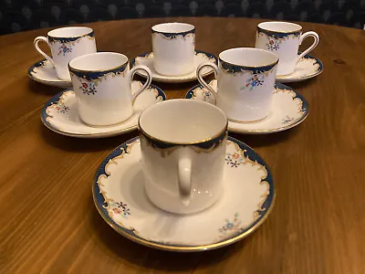 Buy Wedgwood Chartley Bone China Coffee Espresso 6 X Can Cup & Saucer Set New Unused • 25£
