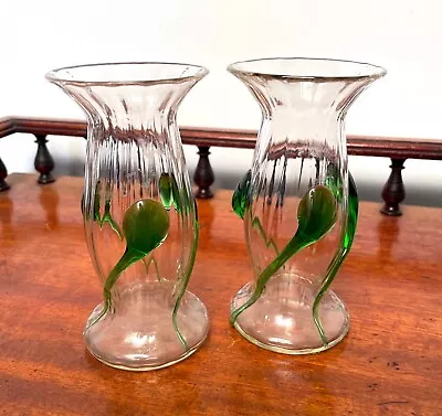 Buy A Fine Pair Of Antique Late 19thc Glass Vases, Prob Bohemian • 29.09£