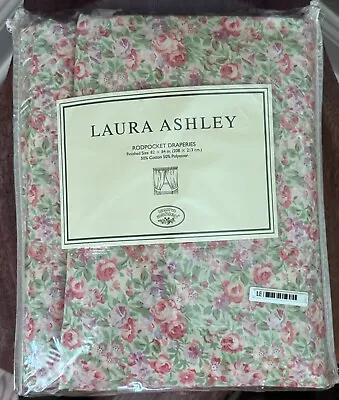 Buy Vintage Laura Ashley CHINTZWARE ROS Rod Pocket Draperies 82x84 - NOS HTF • 114.59£