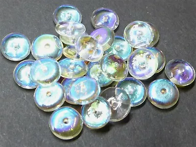 Buy 4mm 6mm 8mm 9mm 10mm 12mm CZECH GLASS FLAT ROUND/DISC/RONDELLE/SPACER BEADS  • 2.39£