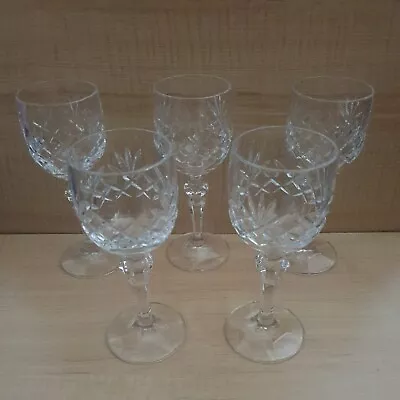 Buy 5 Vintage Cut Crystal Hock Wine Glasses 6.5   • 18£