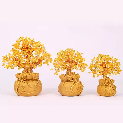 Buy Gold Plated Crystal FengShui Money Tree Decoration • 14.99£