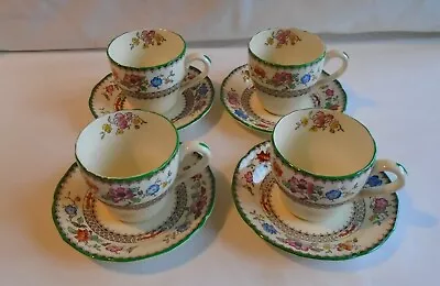 Buy 4 X Copeland Spode Chinese Rose Demitasse Coffee Cups & Saucers Vgc (2nd Set) • 15£