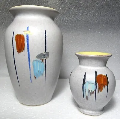 Buy TWO Scheurich Keramic German Art Pottery Vase FOREIGN Mid Century Modern A PAIR  • 113.76£
