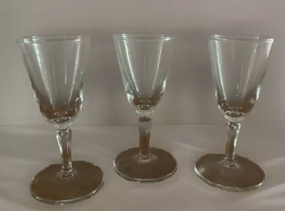 Buy Set Of 3 Vintage Stemmed Cordial Liquor Stemware Shot Glasses Clear Glass • 14.23£