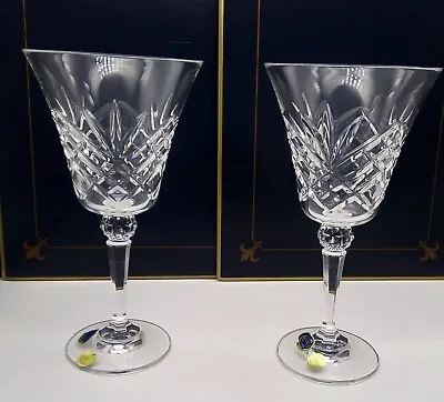 Buy 2 X Wine Glasses Elegant Long Stem Bohemia Crystal Label Flared Tall 17 Cm • 8£