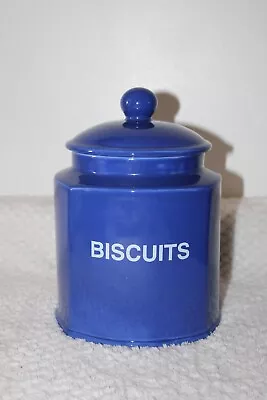 Buy Vintage  Arthur Wood Normandy Pottery Hand Crafted Blue Storage Jar  BISCUITS • 22£