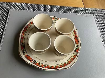 Buy Vintage Set Of 4 Swinnertons Hampton Ivory Egg Cups & Plate. • 5.99£