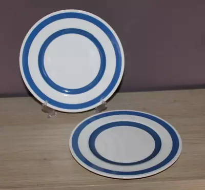 Buy TWO (2) STAFFORDSHIRE IRONSTONE CHEFWARE PLATES 9  22.7cm BLUE & WHITE ENGLAND • 6£