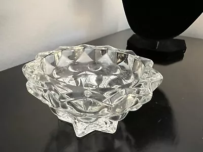 Buy French Clear Glass Candle Tapered Dinner Light Holders Star Flower Vintage Heavy • 4.99£