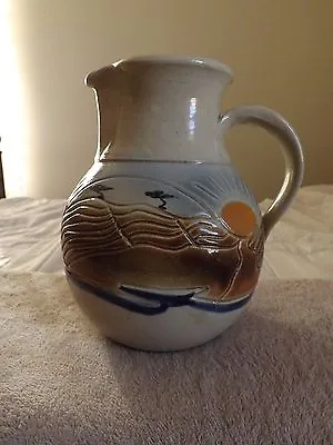 Buy Vintage Signed KERAMOS CURACAO Carribean Islands Stoneware Pottery Pitcher • 41.55£