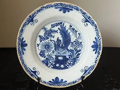 Buy 18th Century Delft Delftware 23cm Blue & White Tin Glazed Earthenware Plate • 125£