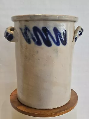 Buy Antique Westerwald Stoneware Cobalt Salt Glaze Crock Handled Excellent Cond 8”H • 45.66£