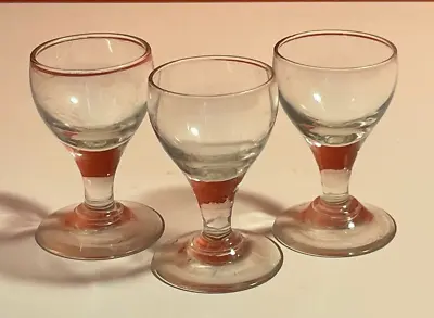 Buy Set Of 3 Victorian Small Drum Glasses, Antique, Glassware • 22.99£