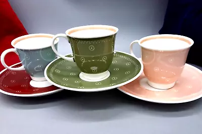 Buy English Fine Bone China Susie Cooper 3 Coffee Cups Saucers Collection • 21£