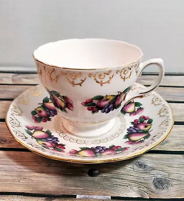 Buy Colclough Bone China Tea Cup And Saucer With Fruit Pattern Ridgway Pottery • 15.43£